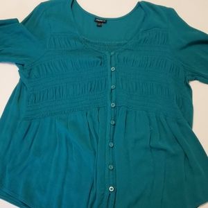 Green babydoll blouse